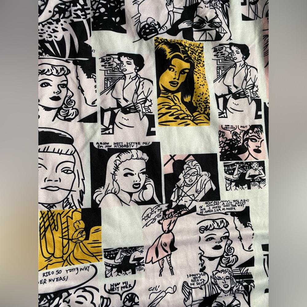 POP ART bodysuit cartoon comic with snaps new without tags LARGE